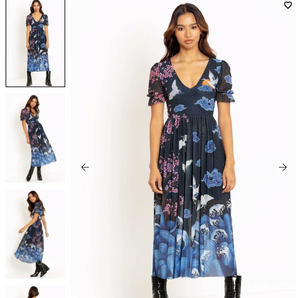 ❌SOLD❌FLIGHT OF TSURU STELLAR DRESS - LIMITED - Size S - Blackmilk - BNWT